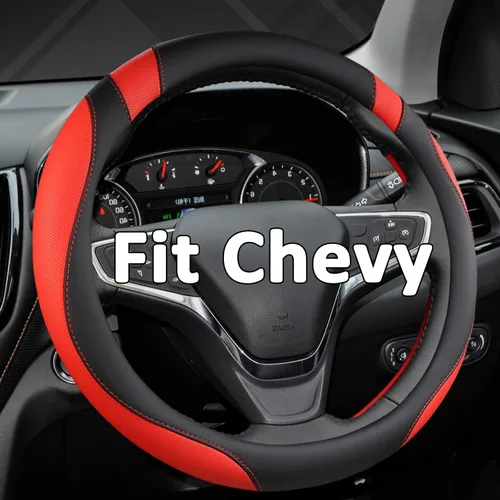 Vista 15 de West Llama Funda personalizada para volante de automóvil para Chevy de 14.5 a 15 pulgadas, funda de volante para Chevrolet (negro, tamaño estándar)