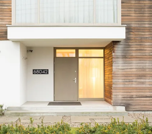 Vista 7 de Placa de dirección horizontal con número flotante de 3 pulgadas, diseño de aluminio recubierto de polvo, fácil de instalar, fabricado con orgullo