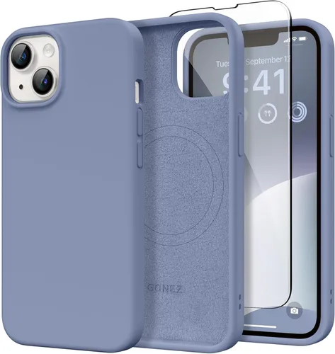 Vista 57 de GONEZ Funda magnética para iPhone 14, compatible con Magsafe, con protector de pantalla + protector de cámara, forro de microfibra antiarañazos