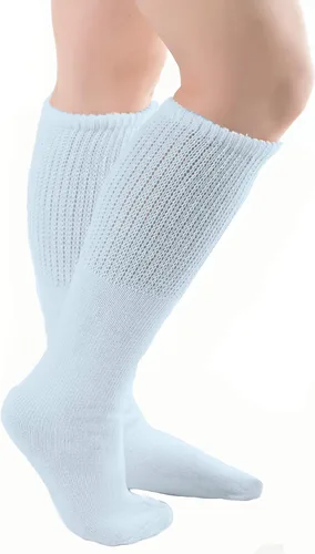 Vista 7 de Comfort Finds Diabetic SwellSox - Calcetines de algodón transpirables - Calcetines cómodos de ajuste holgado - Diseño superior no vinculante - azul