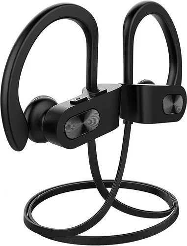 Redzoo Auriculares Bluetooth V5.0, auriculares para correr con 16 horas de reproducción, Bass + HD estéreo inalámbrico auriculares deportivos Negro