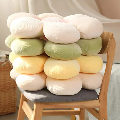 Vista 4 de Bonita almohada con forma de margarita en forma de flor, cojín de asiento, almohada decorativa de felpa para leer y descansar, almohada cómoda
