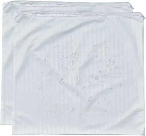Vista 14 de Kingnex 4 unidades de protectores de almohada impermeables a prueba de plumas con cremallera en el lado largo, tamaño king. Juego de 4 fundas