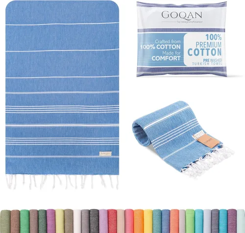 Toalla turca Real Grand Bazaar Pestemal 100% de algodón, prelavada, más suave, 39x69 de Pestemal, para playa, el baño, spa, hammam, toallas súper