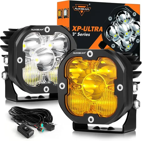 Vista 10 de Auxbeam XP-Ultra Series - Cápsulas LED de 3 pulgadas con DRL blanco e intermitentes blancos, 84W 9600LM, combo de haz concentrado y disperso, luces