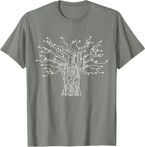 Vista 37 de Electronics Technician Binary Tree - Electrical Engineer T-Shirt Asphalt Grey