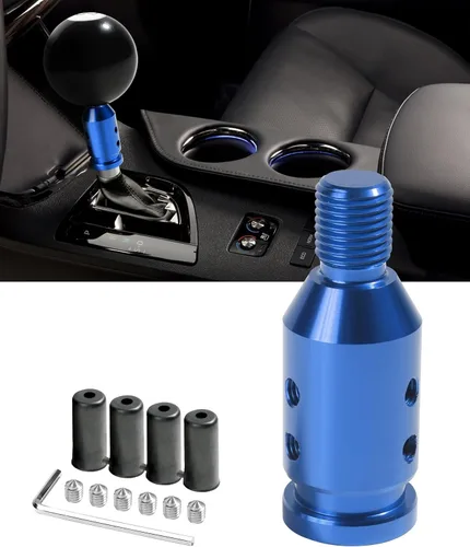 Vista 8 de YAKEFLY - Conector universal de cambio de marchas, adaptador de palanca de cambios automático de aluminio, engranaje manual no roscado M12x1.25 Negro