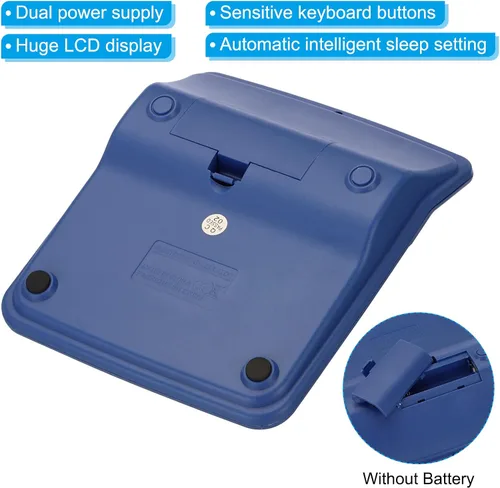 Vista 5 de PATIKIL Calculadora de escritorio, pantalla LCD grande de 12 dígitos, calculadora electrónica, batería solar, doble potencia, para escritorio