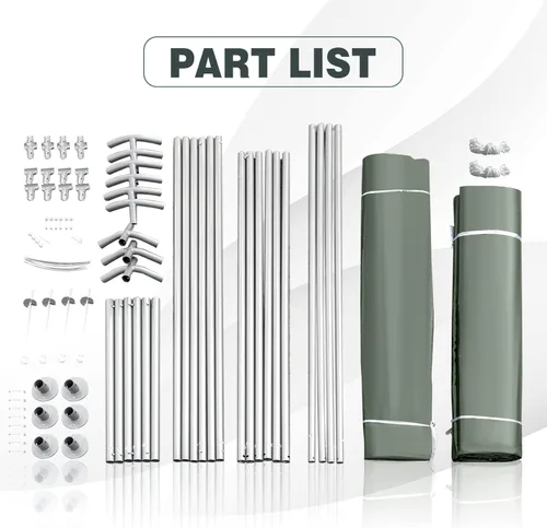 Vista 7 de ERGOMASTER Refugio de almacenamiento de cochera al aire libre de 6 pies x 8 pies, marco de metal y cubierta impermeable para motocicletas y coches