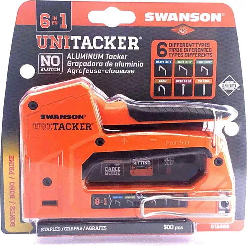 Vista 3 de [Descontinuado] Swanson Tool Co STA869 Unitacker 6 en 1 Pistola grapadora / Tacker manual