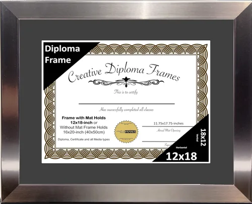 Vista 25 de Creative Picture Frames Carnegie - Marco de diploma de acero inoxidable con acabado de acero inoxidable de 6 x 8 pulgadas con caballete de vidrio