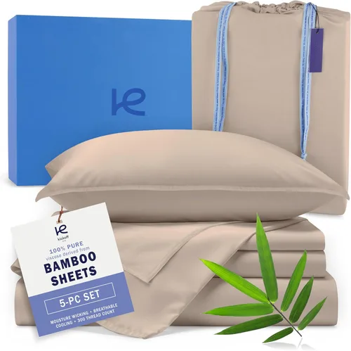 Vista 42 de Kickoff Sábanas de bambú de viscosa tamaño individual, 3 piezas, 100% viscosa de bambú orgánico, juego de sábanas refrescantes para cama