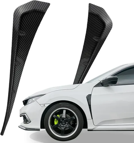 Vista 7 de Adhesivos de decoración para parachoques laterales de coche negro con rejilla de ventilación, material ABS, alerones para parachoques, adhesivos