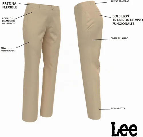 Vista 5 de Lee Women's Plus Size Wrinkle Free Relaxed Fit Straight Leg Pant Negro