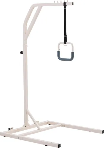 VEVOR Barra de Trapecio para Movilidad en Cama, Barra de Trapecio Independiente Ajustable en Altura con 2 Ruedas, Capacidad de 300 Libras,