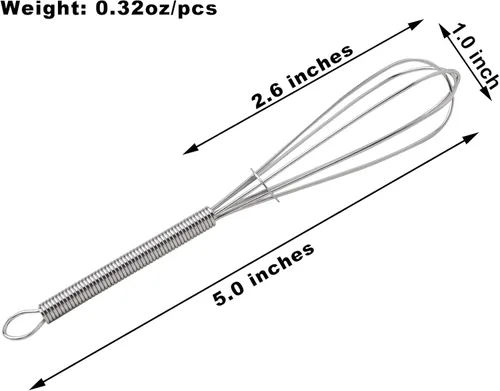 Vista 2 de CHuangQi Juego de 12 batidores/batidor de huevos de acero inoxidable Endurance de 5 pulgadas