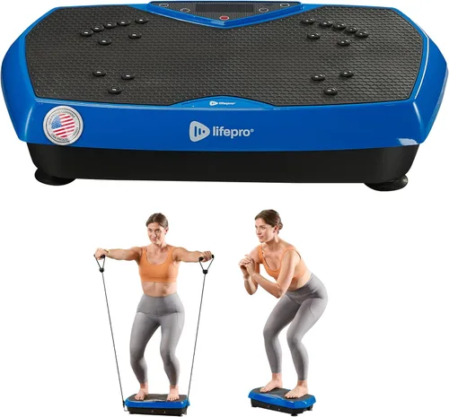 Vista 11 de Lifepro Vibration Plate Exercise Machine for Lymphatic Drainage — Whole Body Vibration Platform with Resistance Bands for Home Workout — Low-Impact