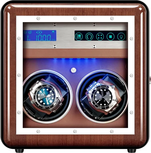Vista 2 de Automatic Watch Winder, Luxury Walnut Watch Winder for Rolex with Quiet Motor and Adjustable Upgraded Watch Pillows, AC Adapter Watch Winder Box for