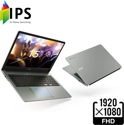 Vista 3 de Acer Chromebook 315 Laptop Intel Celeron N4500, pantalla IPS Full HD de 15.6 pulgadas, gráficos Intel UHD, 4 GB LPDDR4X, 64 GB eMMC, Intel Wi-Fi 6