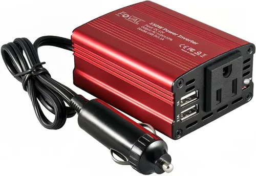 Vista 7 de Inversor de potencia para automóvil de Foval, de 12 V CC a 110 V AC, con cargador USB doble, Azul