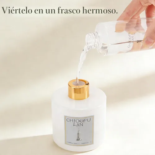 Vista 3 de Chloefu LAN Juego de recambio de aceite con varillas de junco con aroma a bálsamo y cedro 200ml/6.76 fl oz Aceites de fragancias naturales - Mejor