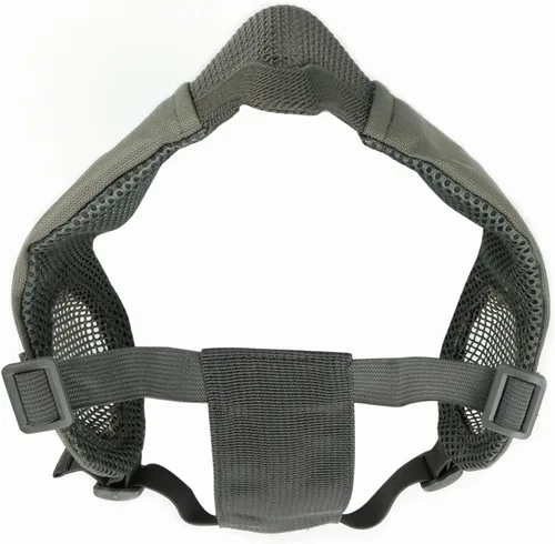Vista 6 de Aoutacc Juego de máscara de malla y gorra de media cara, máscara táctica de malla plegable con protección para los oídos para pistola BB