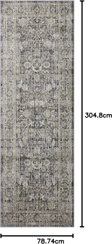Vista 179 de Loloi Jean Stoffer Katherine Collection KES-02 Ocean/Coral 2'-7'' x 10'-0'', .25" Pile Height, Runner Rug