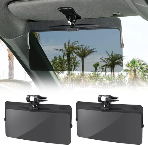 Vista 13 de JOYTUTUS Extensor de visera solar para automóvil, visera solar polarizada antirreflejos universal fácil de instalar, extensión de visera UV400