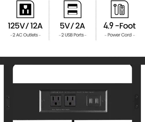 Vista 30 de TUTOTAK Mesa auxiliar en forma de C con estación de carga, mesa auxiliar para espacios pequeños, sala de estar, dormitorio V1TB01BG043