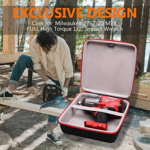 Vista 7 de LTGEM - Funda compatible con llave de impacto Milwaukee 2767-20/2962-20/2960-20 M18 FUEL de alto torque de 1/2 pulgada, solo funda