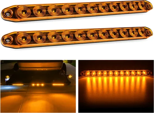 Vista 12 de Nilight Luz de remolque de 16 pulgadas, 12 LED rojos, luces de freno secuenciales, intermitentes, impermeables, barra de identificación trasera