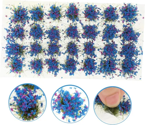 Vista 9 de 1 caja de flores modelo de racimo de flores, decoración de maceta, mini casa de muñecas, mesa de arena, decoración de flores, bases de ferrocarril