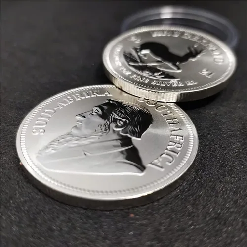 Vista 8 de WKING Barras de plata 2021 999 monedas de oro puro de 1 onza de oro krugerrand ZA Sudáfrica R1 Krugerrand Rand Menta SLIVER Plástico Sin gemas