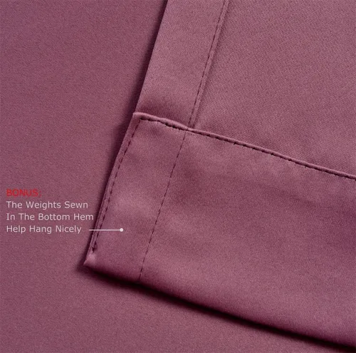 Vista 5 de Set de 2 cortinas para ventana, de Miuco, opacas, con ollaos, para recámara, incluye 2 alzapaños