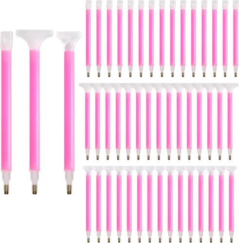 AUEAR, Paquete de 48 bolígrafos de pintura artística de diamante 5D bordado para bricolaje, diamantes de imitación, pintura y manualidades