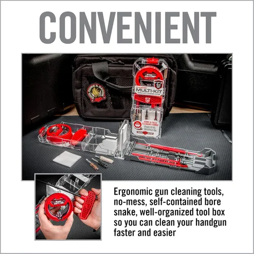 Vista 4 de Real Avid Kit de limpieza para pistola de 9 mm para pistolas de calibre 9 mm,.357 y.38 Kit completo de limpieza Glock y kit de limpieza de pistola