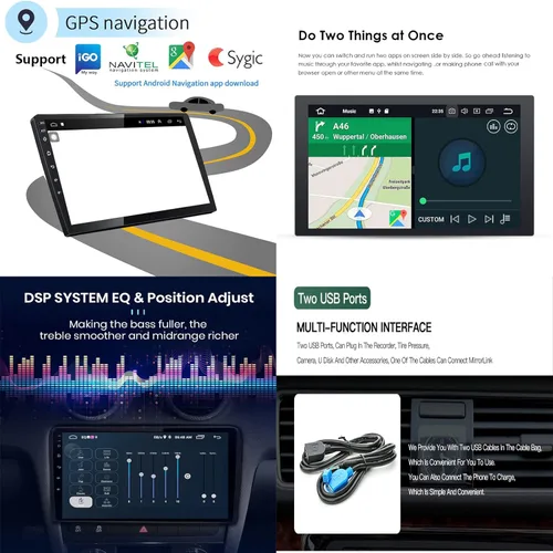 Vista 5 de Android 10.0 Double Din 9 Inch Car Stereo Audio 1080P Touchscreen in-Dash GPS Navigation Head Unit WiFi/Bluetooth/FM Radio for Chevrolet Epica