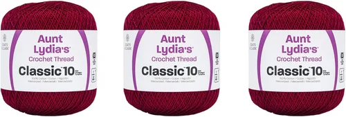 Vista 30 de Aunt Lydia Classic Crochet - Paquete de 3 unidades de 350y/1,049.9 ft - Blanco Antiguo