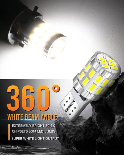 Vista 4 de LUYED 194 bombillas LED de xenón blanco 9-30 V Canbus sin errores W5W 168 2825 bombillas LED para cúpula mapa, puerta, cortesía, maletero