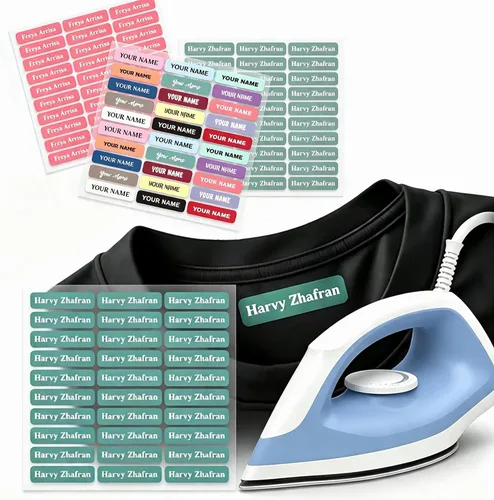 100 etiquetas de nombre personalizadas para planchar para ropa