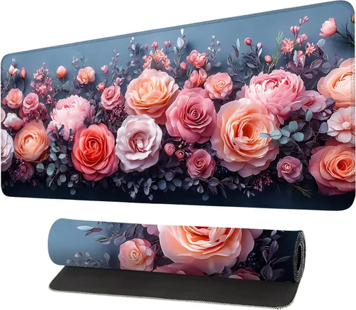 Vista 48 de Alfombrilla para mouse, antideslizante grande con bordes cosidos, tapete de escritorio para escritorio, laptop, computadora, teclado, protector