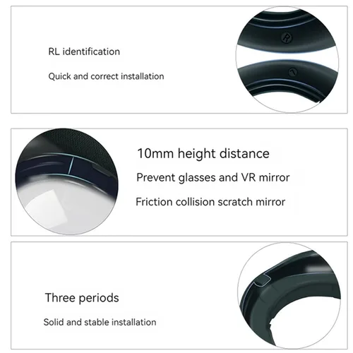 Vista 6 de 1 Set Glasses Spacer Compatible with Quest 3, VR Lens Protective Frames LDPE Anti-Scratch Ring with Storage Box Protect VR Headset Glasses for Quest