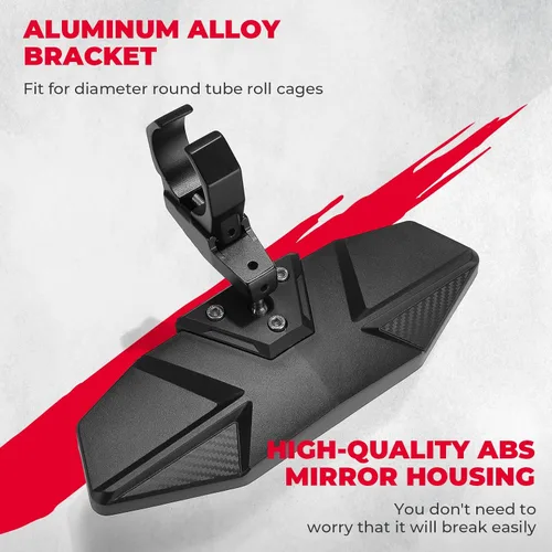 Vista 5 de KEMIMOTO Espejo retrovisor UTV universal para montaje de barra enrollable de 1.6 a 2 pulgadas, compatible con Polaris RZR Can Am X3 Maverick Rhino