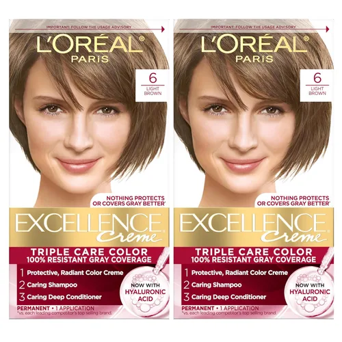 Vista 12 de L'Oreal Paris Excellence Creme - Coloración permanente para el cabello, rubio medio 8, 100 % de cobertura de canas, paquete de 2
