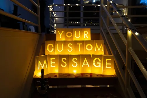 WYMM "Bolsas de Luminarias de Letras de la A a la Z con Velas de Té para Iluminar Letras Perfectas para Cualquier Letrero Personalizado Crea