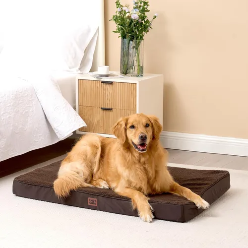 Vista 7 de EHEYCIGA Camas ortopédicas XL para perros extra grandes con funda extraíble lavable, marrón, 44 x 32 pulgadas