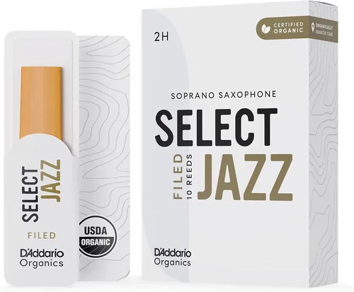 Vista 15 de D'Addario Organic Select Jazz Unfiled - Cañas de saxofón soprano - Cañas de saxofón - Selladas individualmente - 3 duras, paquete de 10