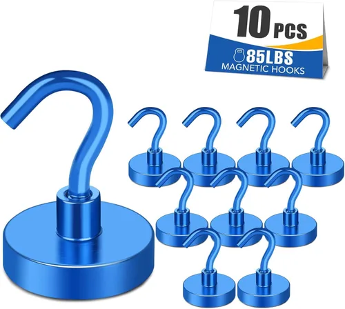 Vista 23 de MIKEDE Ganchos magnéticos negros resistentes de 30 libras imanes fuertes