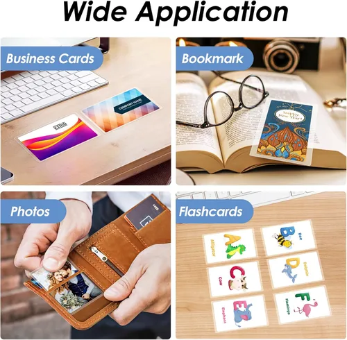 Vista 6 de KTRIO - Bolsas de laminación autoadhesivas 2.6 x 3.9 pulgadas, 30 bolsas, espesor de 10 mil, hojas laminadas autoadhesivas para tarjetas