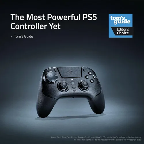 Vista 2 de Razer Raiju V3 Pro Wireless Controller: Officially licensed for PlayStation, PS5, PC - Lag-free Esports Grade Performance - 6 Remappable Buttons